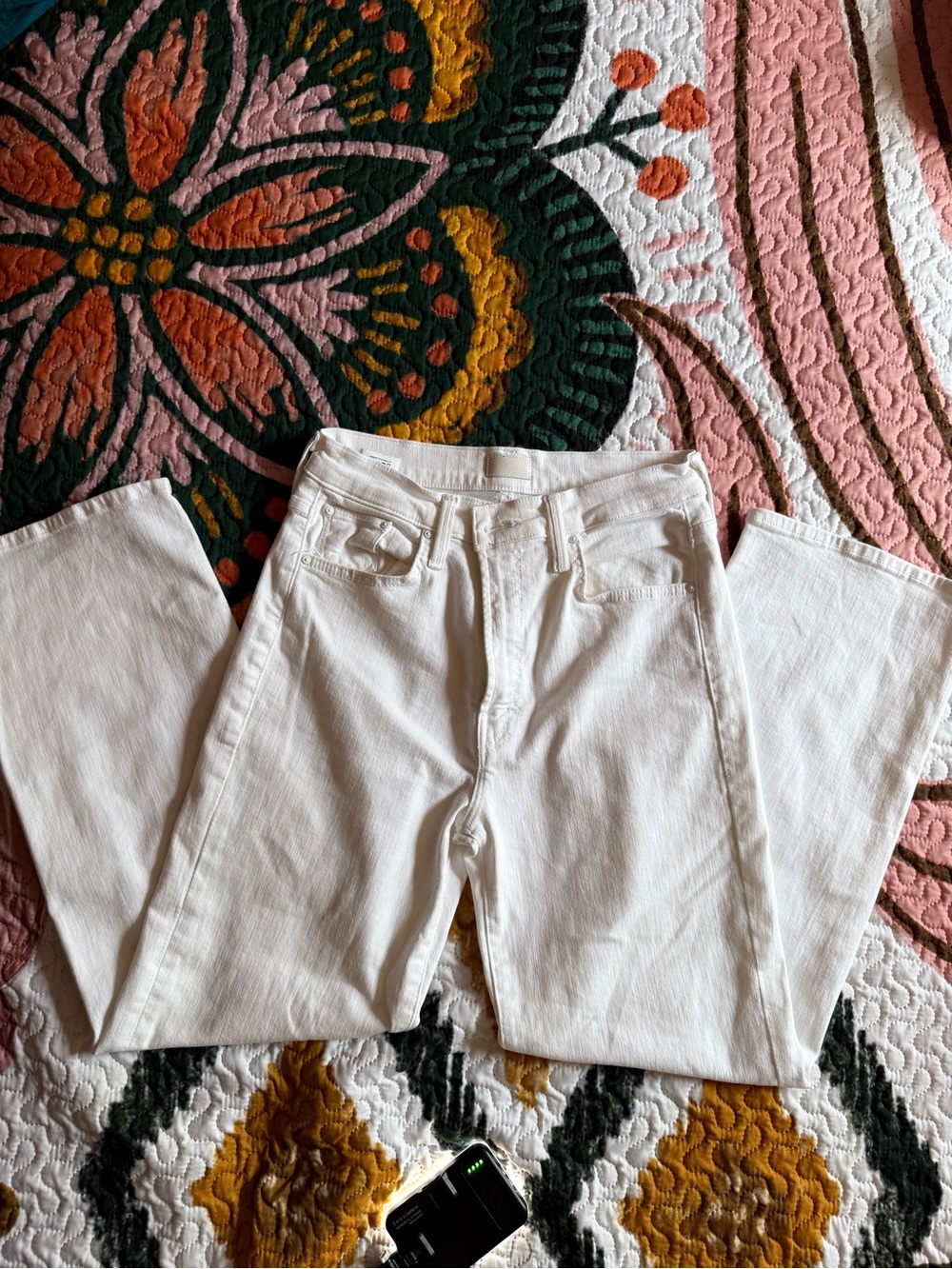 MOTHER White Straight-Leg High-Rise Jeans - Picture 2 of 7
